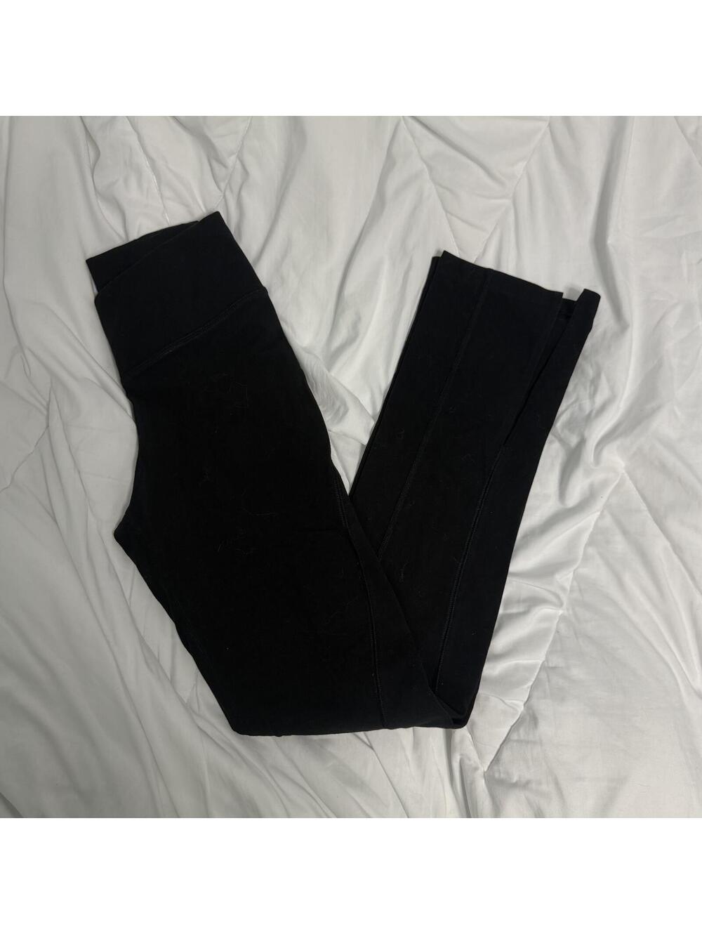 old navy active black flared high waisted slit leggings small